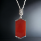 Pendentif Cornaline et Zirconium avec chaîne argent 925