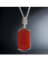 Pendentif Cornaline et Zirconium avec chaîne argent 925