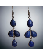 Boucles Lapis-lazuli facettées Argent 925