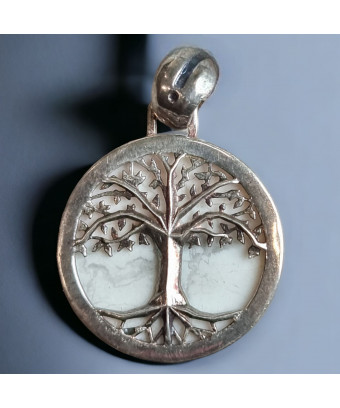 Pendentif Howlite Arbre de vie Argent 925