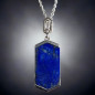 Pendentif Lapis-lazuli et Zirconium avec chaîne argent 925