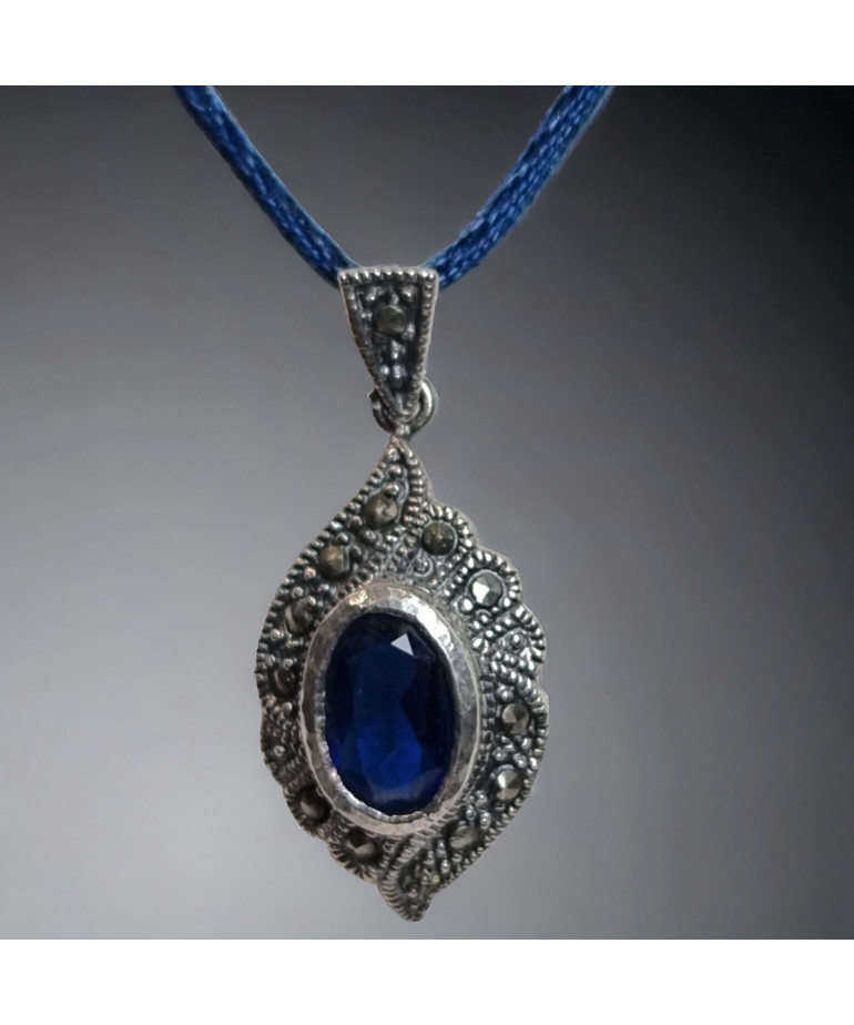 Pendentif Lapis-lazuli Argent 925 sur cordon