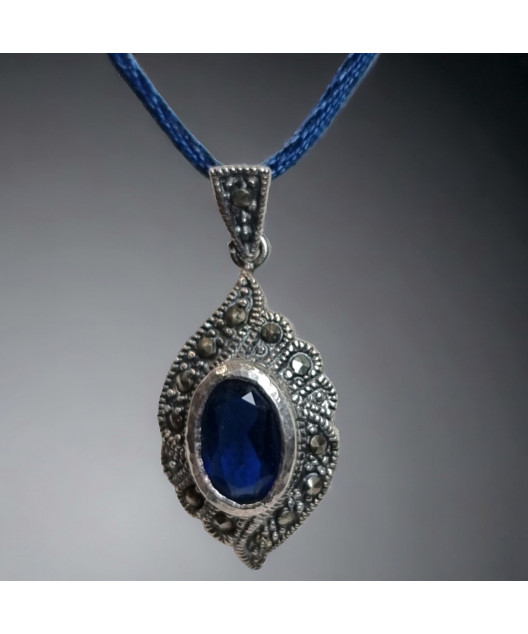 Pendentif Lapis-lazuli Argent 925 sur cordon