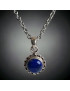 Pendentif Lapis-lazuli Soleil Argent 925 avec chaîne