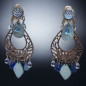 Boucles Nacre & Perles de verre Argent 925 à clips
