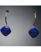 Boucles Lapis-lazuli facettées Argent 925