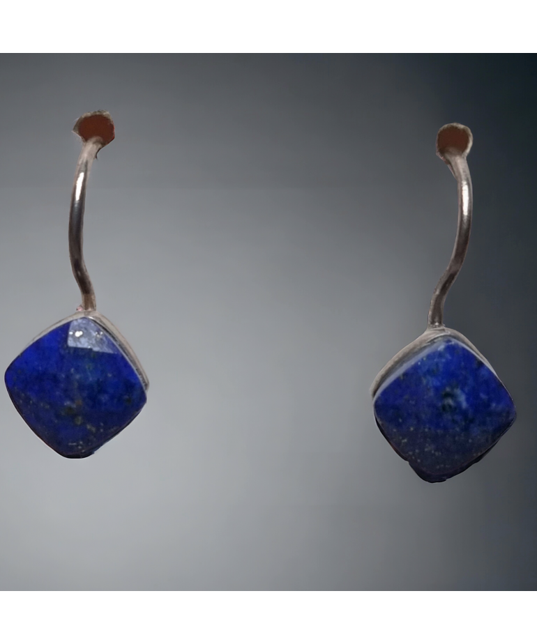 Boucles d'oreilles Lapis-lazuli facettées Argent 925