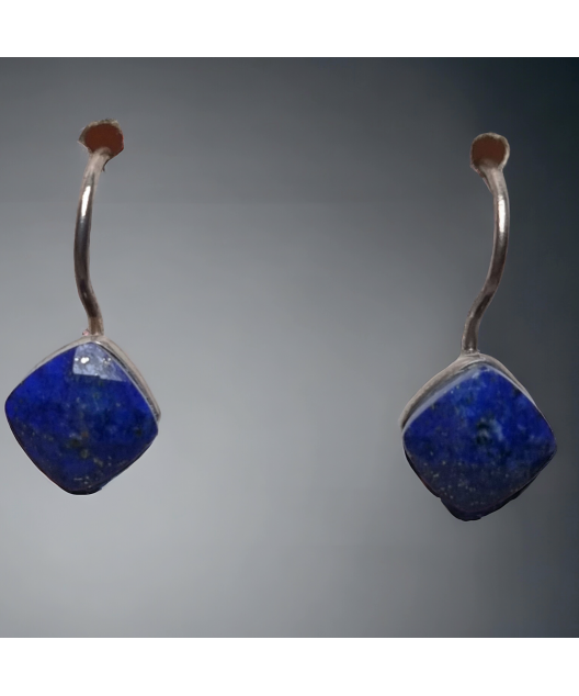 Boucles Lapis-lazuli facettées Argent 925