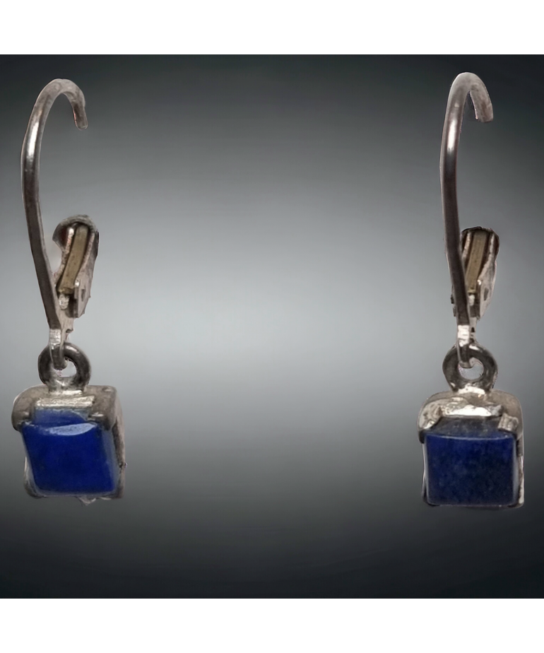 Boucles Lapis-lazuli facettées Argent 925