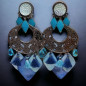 Boucles Nacre & Perles de verre Argent 925 à clips