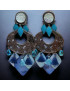Boucles d'oreilles Nacre & Perles de verre Argent 925 à clips
