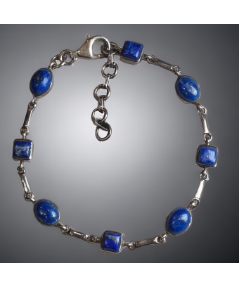 Bracelet Lapis-lazuli Argent 925 avec fermoir