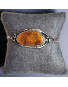 Bracelet Ambre cognac Argent 925