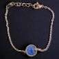 Bracelet Lapis-lazuli cabochon Acier plaqué or rose