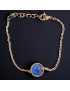 Bracelet Lapis-lazuli cabochon Acier plaqué or rose