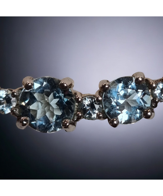 Collier Améthyste Topaze bleue Argent 925