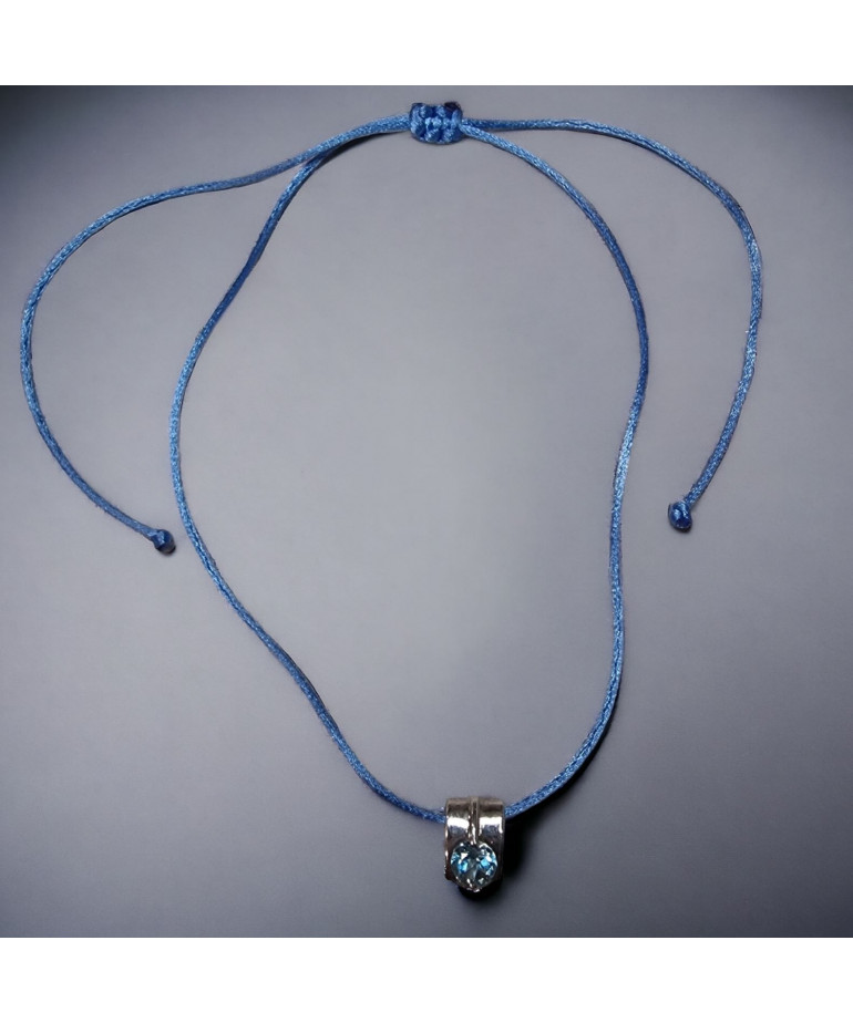 Pendentif Topaze Argent 925 sur cordon réglable