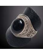 Bague Onyx Noir Argent 925 Taille 66