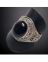 Bague Onyx Noir Argent 925 Taille 66
