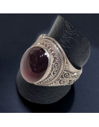 Bague Grenat Argent 925 Taille 64