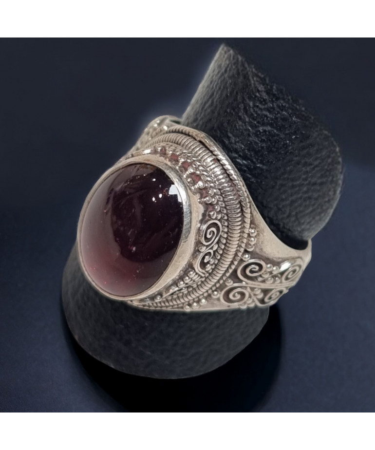 Bague Grenat Argent 925 Taille 64