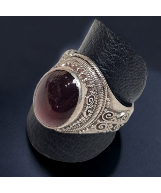 Bague Grenat Argent 925 Taille 64