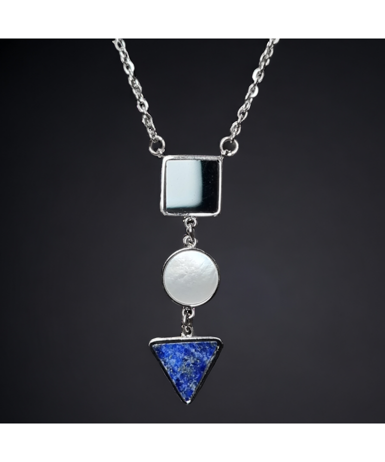 Pendentif Onyx Nacre & Lapis-lazuli