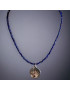 Collier Lapis-lazuli et Pendentifs Médailles Arbre de vie / Family Argent 925