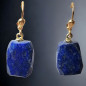 Boucles Lapis-lazuli facettées Plaquées or