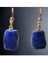 Boucles Lapis-lazuli facettées Plaquées or