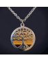 Pendentif Œil de tigre Arbre de vie avec chaîne