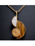 Pendentif Œil de tigre Jaspe paysage & Howlite Plaqué or avec chaîne dorée