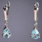 Boucles Topaze bleue griffée Argent 925