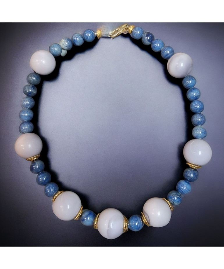 Collier Jade lilas & Dumortiérite