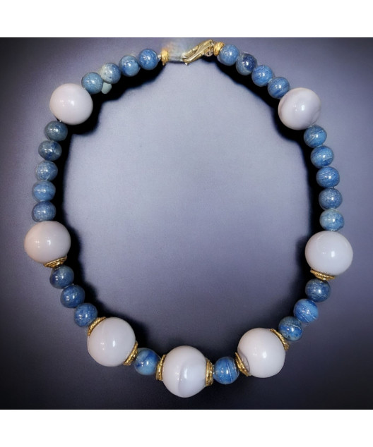Collier Jade lilas & Dumortiérite