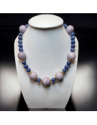 Collier Jade lilas & Dumortiérite