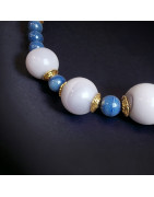 Collier Jade lilas & Dumortiérite