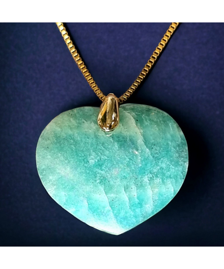 Pendentif Amazonite sur chaîne dorée