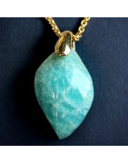 Pendentif Amazonite sur chaîne dorée