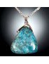 Pendentif Apatite bleue sur chaîne