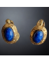 Boucles d'oreilles Lapis-lazuli dorée à clips