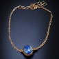 Bracelet Lapis-lazuli cabochon Acier plaqué or rose
