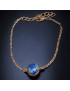 Bracelet Lapis-lazuli cabochon Acier plaqué or rose
