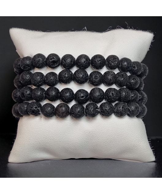 Bracelet Pierre de lave Pierres rondes (s)
