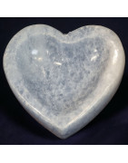 Cœur Calcite bleue réceptacle à pierres