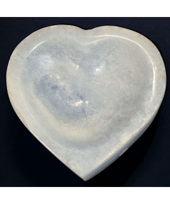 Cœur Calcite bleue réceptacle à pierres