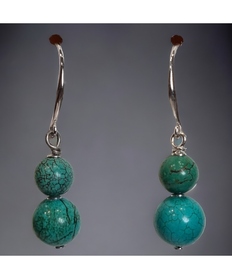 Boucles Turquoise Argent 925