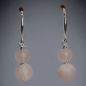 Boucles Quartz rose mat boules Argent 925
