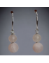 Boucles Quartz rose mat boules Argent 925