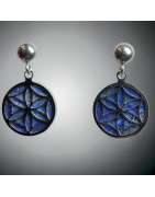 Boucles Lapis-lazuli Fleur de vie